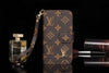 LUXUEUZE BROWN LV ZAKDEKSEL VOOR IPHONE